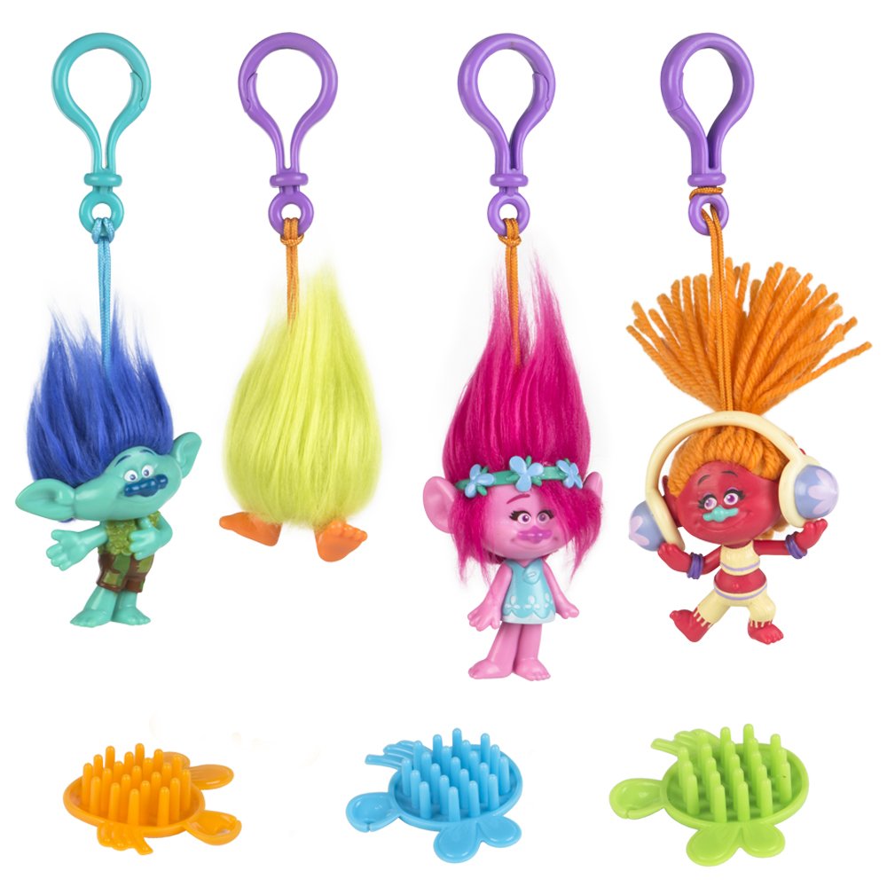 Trolls Keychain Set. All Collection of Trolls Bag Poppy Troll
